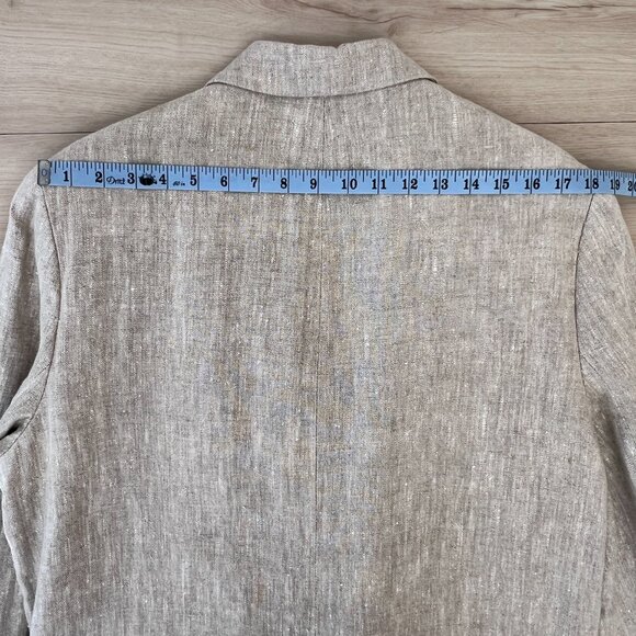 Vintage 80s/90s Harvé Benard Women's Light Beige Linen Blazer Jacket Size 16W - Picture 12 of 14